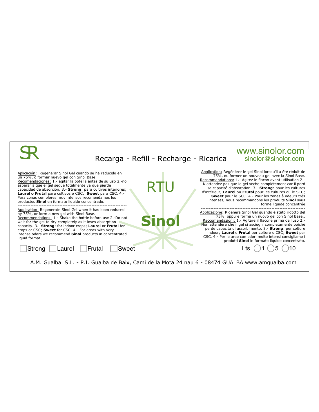 RTU - Sinol Frutal 10 lts -... RTU - Sinol Frutal 10 lts -...
